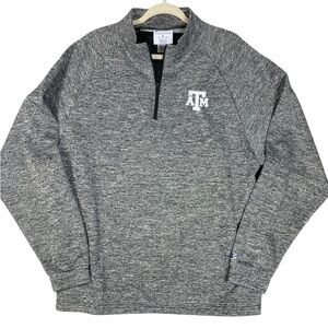 Champion quarter zip Texas A&M Aggie pullover heathered black XL football fan